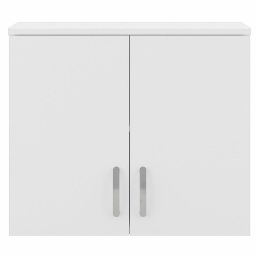 Universal Wall Cabinet with Doors and Shelves in White - Engineered Wood - Picture 4 of 11