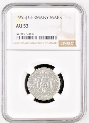 1955 J Germany Mark NGC AU 53