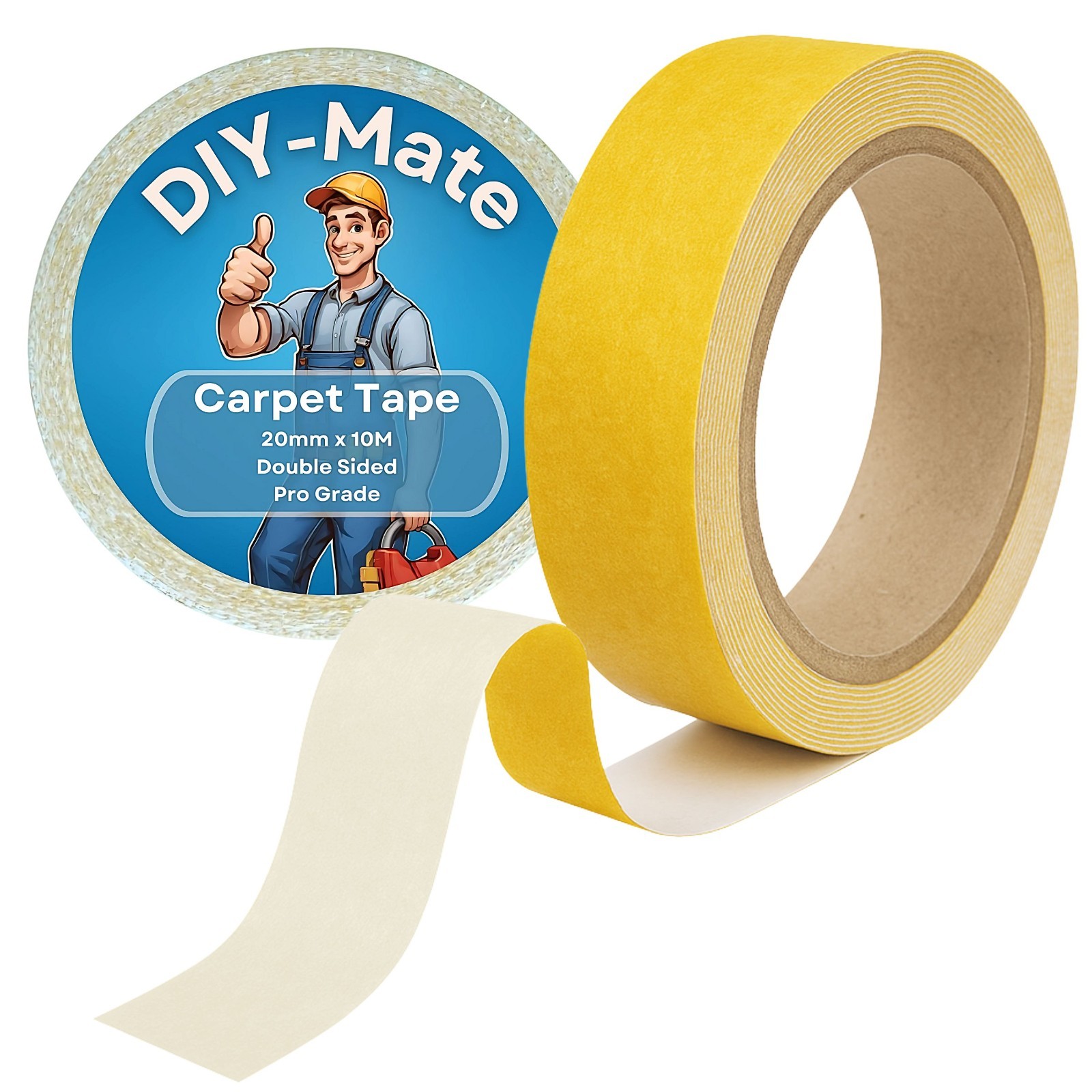 Carpet Tape Rug Gripper 20mm x 10m- Strong Double Sided Tape Heavy Duty