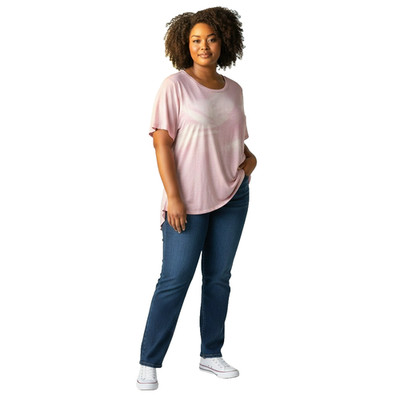 Miracle Berry Womens Size 3X Purple Short Sleeve Hi Low Key Hole T Shirt Tee Top