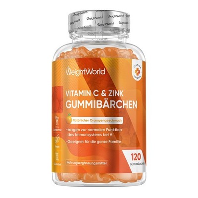 Vitamin C Zink - 120 Gummibärchen - Immunsystem - gesunde Haut & Haar & Knochen