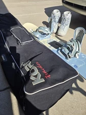 Womens Morrow Lotus 145 Snowboard , with  Bindings, Boots, And Bag