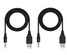 BERLAT 3.5mm Male AUX Audio Jack to USB 2.0 Male Charge Data Cable Cord, 2pack A