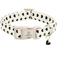 Valentine's Dog Collar-Hearts Print Dog Collar Large Pack of 1  Black Hearts