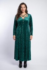 Jamie Brooke Vintage 90's Green Crushed Stretched Velvet Long Dress 2X