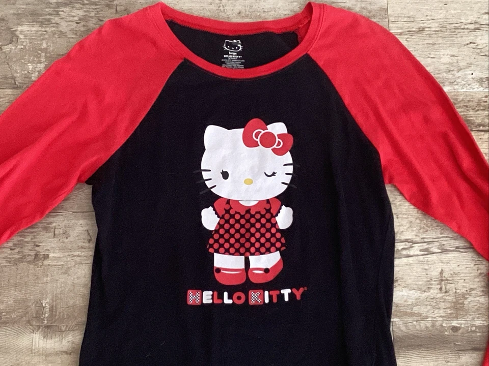 HELLO KITTY Long Sleeves Black & Red Large - Image 2 of 4