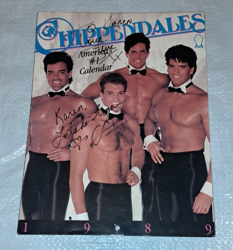 Sexy Vintage Chippendales 1989 Calendar With 5 Autographs Excellent Condition
