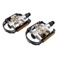 Coppia Pedali BICI  DUAL FUNCTION In Alluminio Nero/Argento