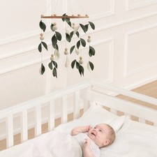 Baby Forest Mobile Green Floral Leaf Crib Hanging Nursery Decor Neutral