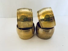 Set Lot of 4 Brass Napkin Rings Dinner Napkin Ring Gold Tone VTG