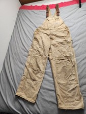 Carhartt Canvas Double Knee Bib Overalls Mens Size 40x30 Brown Workwear R01 BRN