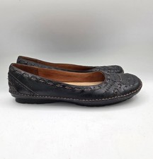 Clarks Artisan Collection Shoes Women's Black Woven Leather Slip-On Flats Sz 8 M