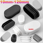Oblong Tube Inserts Plugs Black Oval Plastic Blanking End Caps Protector Bungs