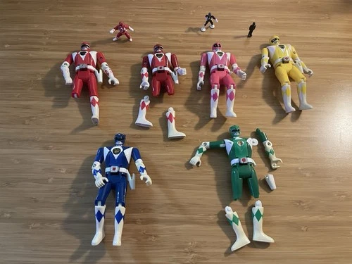 Mighty Morphin Power Rangers Auto Morphin Vintage Lot-6 - Used For Parts And Fix