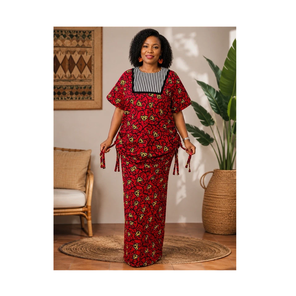 Red Floral Kaftan