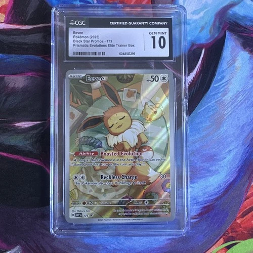CGC 10 Gem Mint Eevee 173 Sv: Scarlet & Violet Promo Card small crack in slab