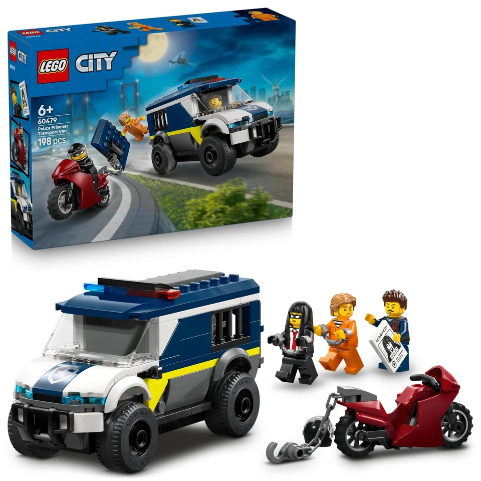 LEGO City Police Prisoner Transport Van Toy - Model Truck Kit w/Motorbike, 3 Min - Bild 1 von 4
