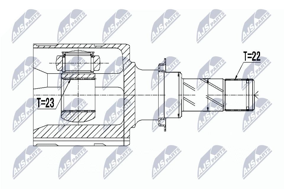 NTY CV Joint Drive Shaft Set NPW-PL-045 For Opel Front Axle Left/Right