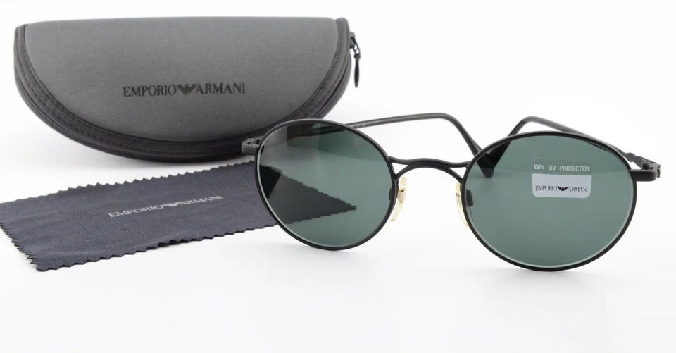 EMPORIO ARMANI Sonnenbrille 059-S 706 Black Metal Vintage Panto Giorgio c1996 - Bild 1 von 4