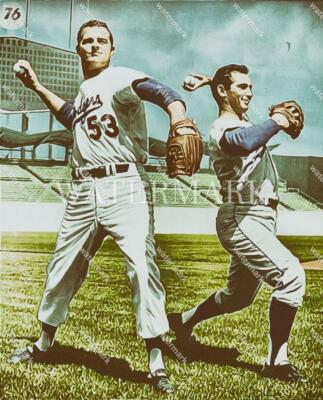 E834 Sandy Koufax - Don Drysdale Los Angeles 8x10 11x14 16x20 Oil Painting Photo