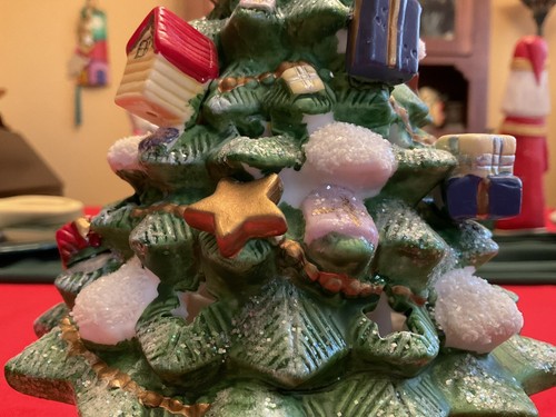 Christmas Tree Ceramic Light Up Green 8” Tall - Picture 5 of 7