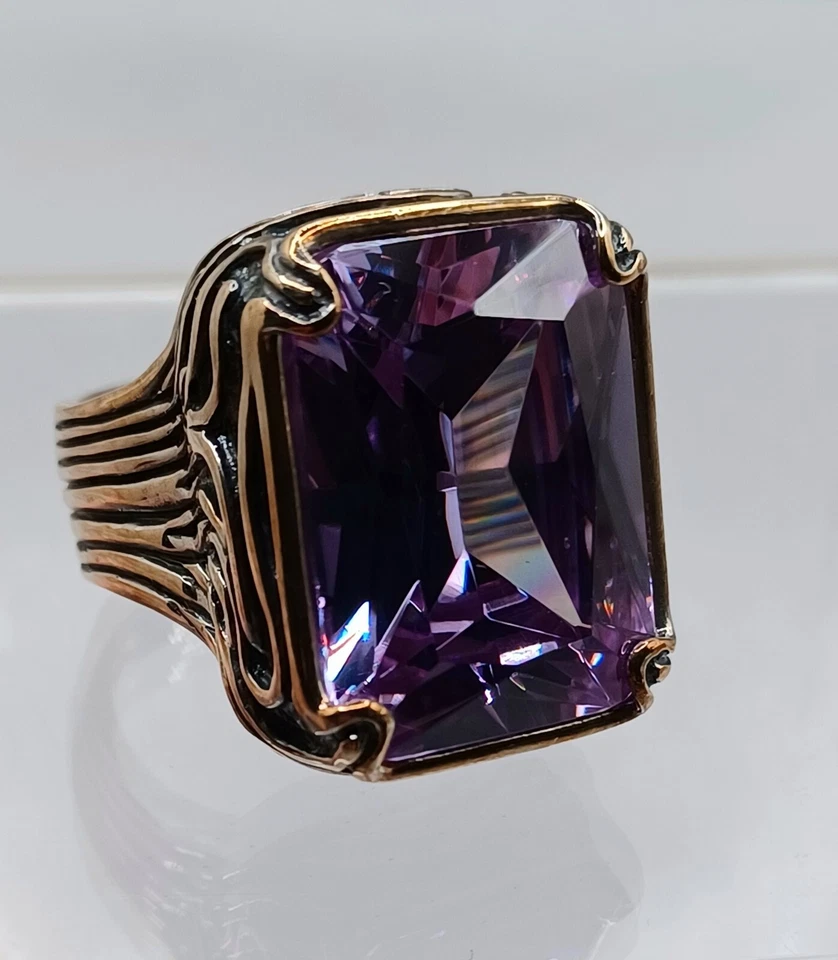 Silpada Purple CZ Ring 925 Sterling Silver Lavender Fields Size 8 Weight 20g - Image 3 of 4