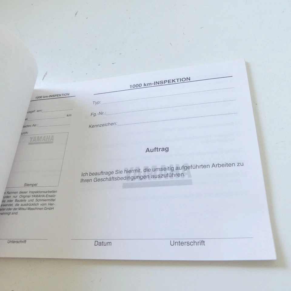 Yamaha YP 250 Majesty Inspektionsheft Wartungsheft Blanko Kundendienstheft B0525 - Bild 3 von 3