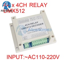 AC110-220V 4 Channel DMX512 Relay Switch DMX Relay Controller W/ Case For Lamp