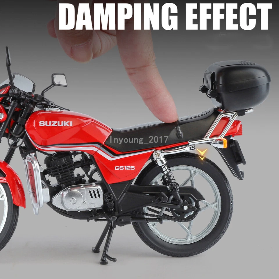 1:12 Scale 1998 Suzuki GS125 Motorcycle Model Diecast Toy Vehicle Toys for Kids - Image 3 of 4