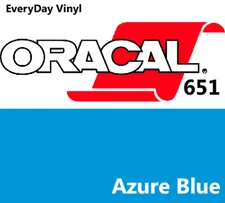 12"x24-3 sheet pkg - Azure Blue- Oracal 651 - Shiny Adhesive Vinyl - Craft Hobby