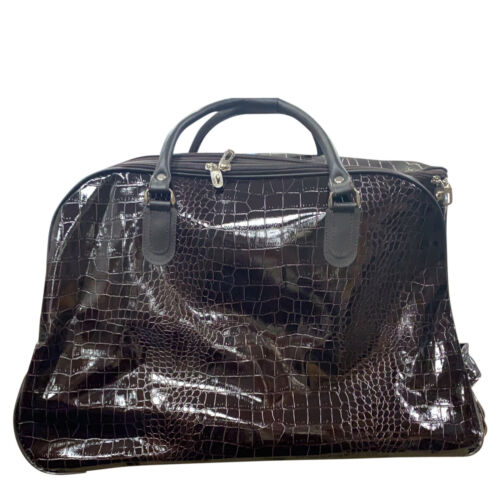 Borsa trolley unisex donna bagaglio a mano stampata floreale weekend su ruote - Foto 25 di 51