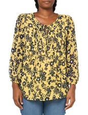 	Tommy Hilfiger Womens Pintuck Long Sleeve Chiffon Sportswear Top Mango X-Large	