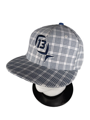 Lucky-13 Hot Rod Motorcycle Punk Rock Fitted Hat Size S/M Black White