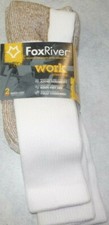 Fox River 6504 Socks, Fox River Steel Toe Work Socks, 2 pairs, USA white