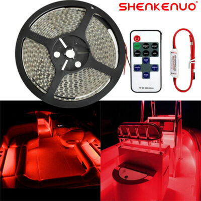16.4ft 12V RED 2835 IP68 Waterproof 300 LED Flexible Tape Strip Lights Boat Car