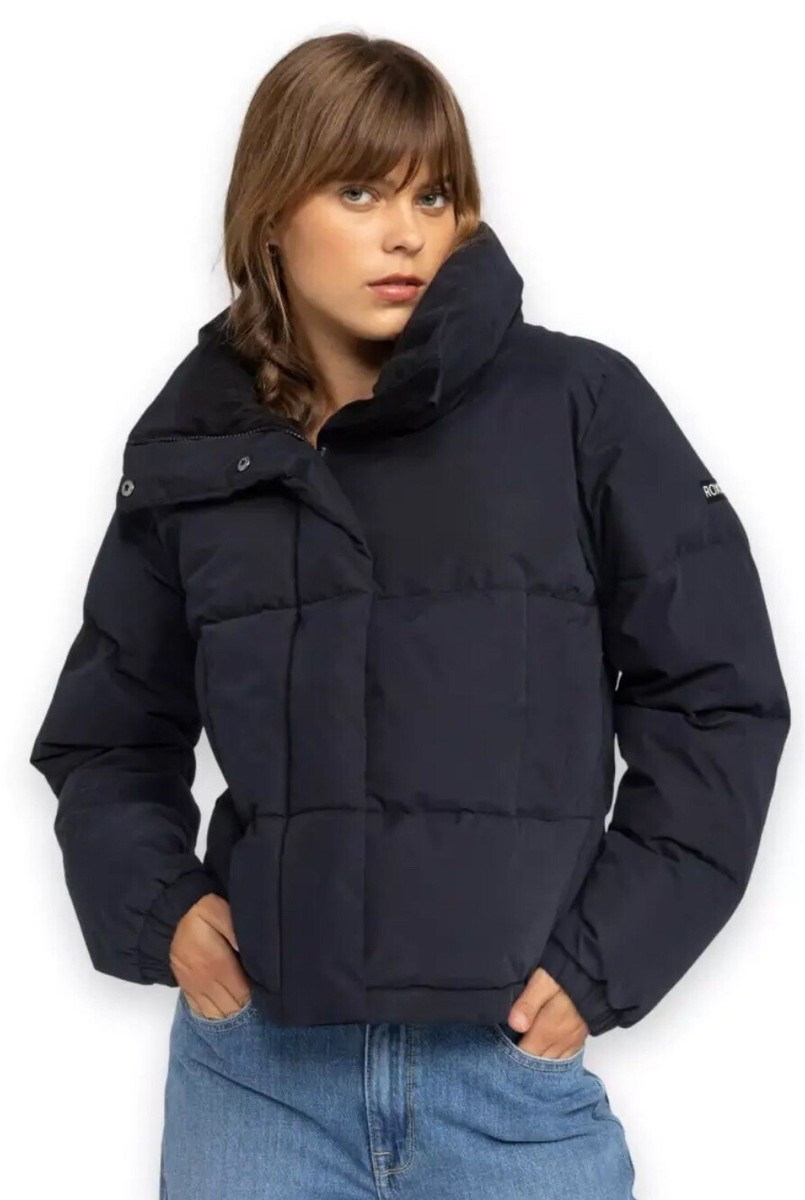NWT~Roxy Winter Rebel Waterproof Puffer Jacket ERJJK03598 Black