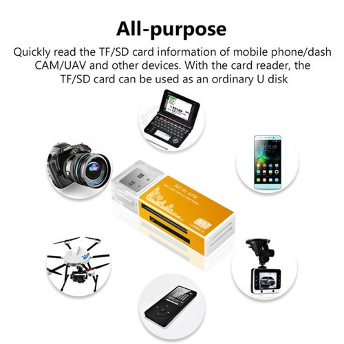 Card Reader USB 2.0 Mini Memory 4 In 1 Support TF SD Mini SD SDHC RS-MMC MS - Picture 7 of 17
