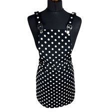 Shein Black Polka Dot Pinafore Dress Mini Women’s UK Size S