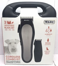 Wahl Professional Cordless Lithium Clipper Combo Kit Rechargeable Pet Grooming