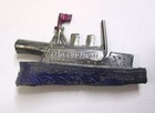 Antique Pot Metal Spitball Firing Spring Loaded War Ship Toy, Crack Jack Style
