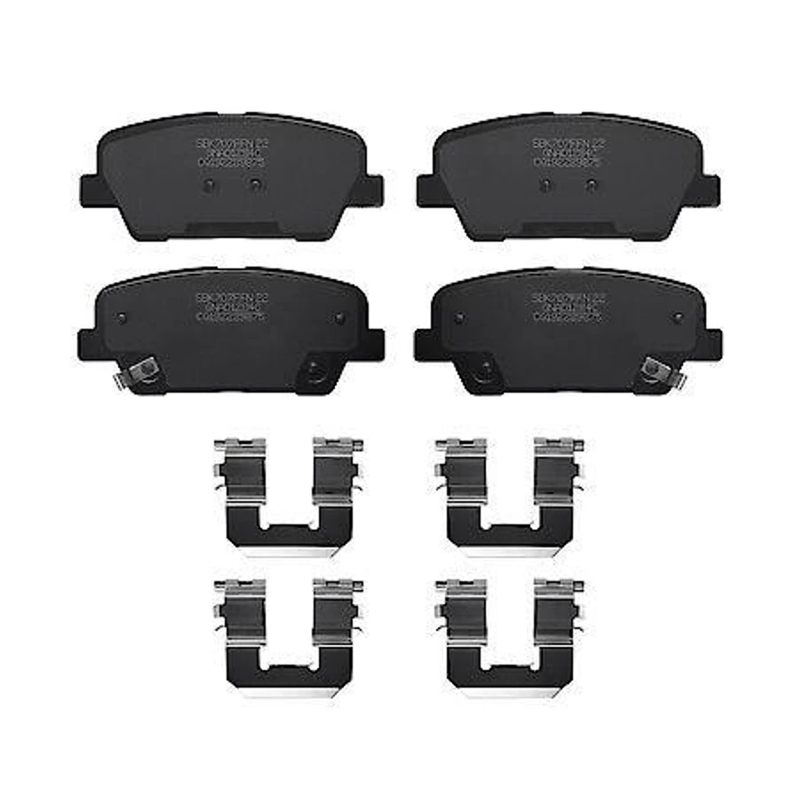 Juego de pastillas de freno de disco - Pastillas de freno traseras premium doradas cerámica 100 % sin cobre Foto 2 de 2