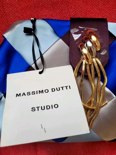 Massimo Dutti Satin Colorblock Evening Bag Crossbody Chain Italy MSRP $229 - Picture 7 of 16
