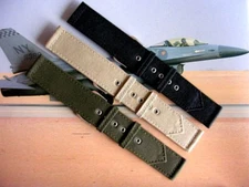 NATO ® 2pc WWII Canvas Military army watch band Field strap Chrome IW SUISSE USA