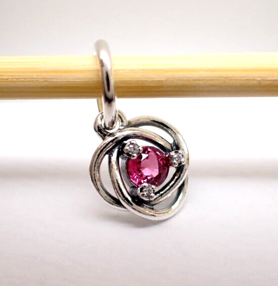 Authentic Pandora #793125C10 October, Pink Eternity Circle Dangle Charm ...