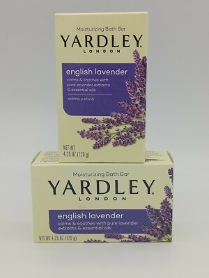 Yardley English Lavender 4.25 Oz Bath Bars Soothing Cleansing (2pack)