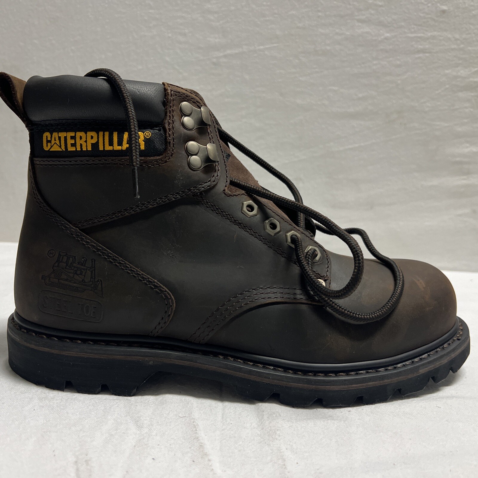 CAT Second Shift Men's 6 Steel Toe Work Boots, Dark Brown, Size 9 image 5