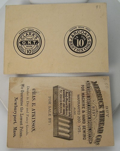 2 Antique-Vintage Advertising Trade Card Style Merrick & Hippo Clarks Thread - Picture 2 of 2
