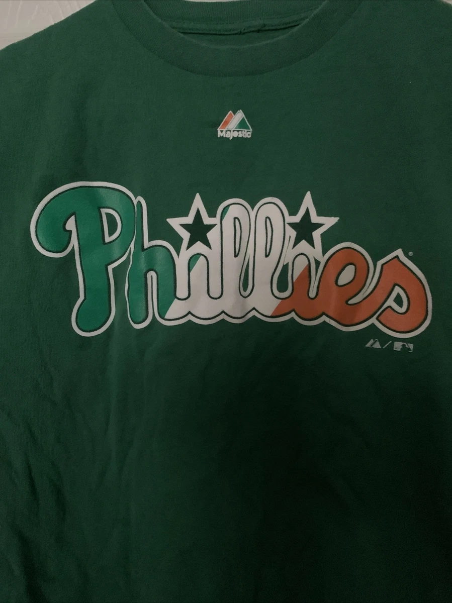 Philadelphia Phillies Majestic Irish Themed T-Shirt Mens Size Large