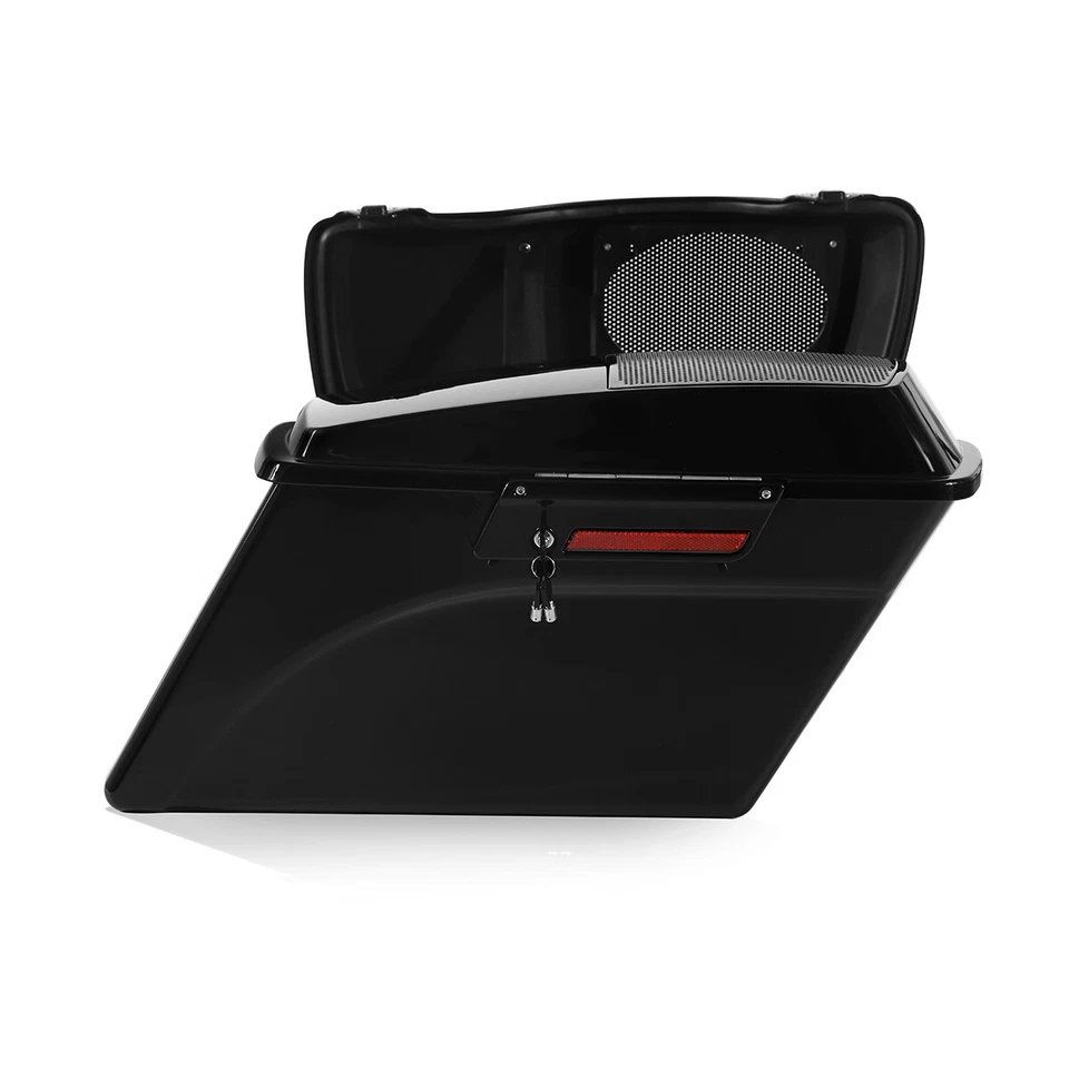 Hard Saddlebags w/ 6x9" Speaker Lids + Conversion Brackets For 08-17 Harley Dyna Foto 3 de 4