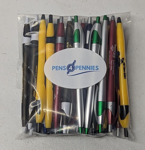 30ct Lot Misprint Retractable Click Pens: Java Style Slimster MIXED COLORS - Picture 6 of 6